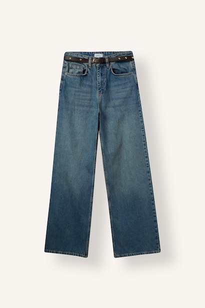 %100 Pamuk Straight Fit Yüksek Bel Pantolon