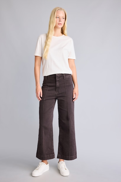Culotte Yüksek Bel Jean Pantolon