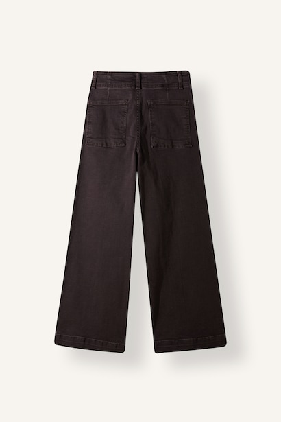 Culotte Yüksek Bel Jean Pantolon