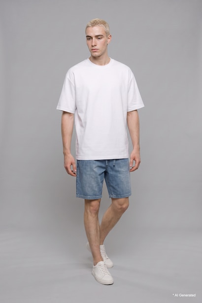 Baggy Fit Blue Shorts Denim Shorts