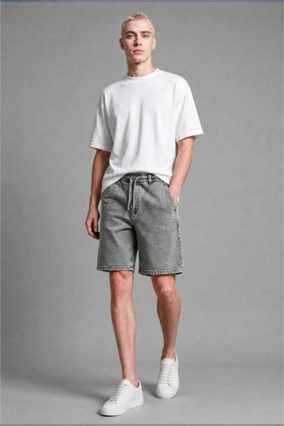 Relaxed Fit Jean Bermuda Şort
