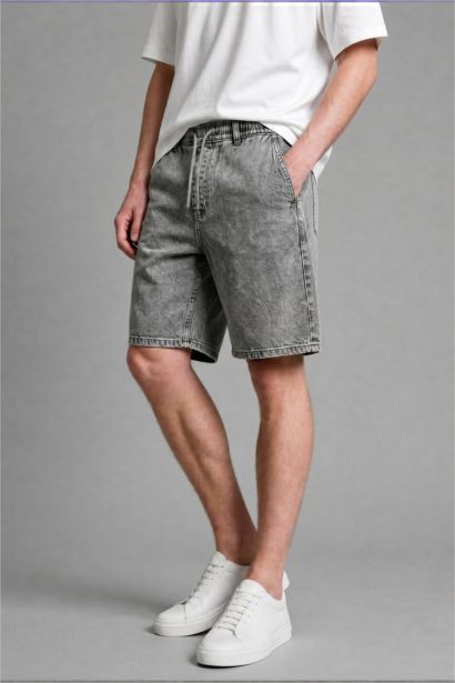Relaxed Fit Jean Bermuda Şort