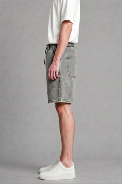 Relaxed Fit Jean Bermuda Şort