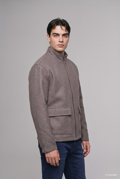 Zipper High Neck Puffer Jacket