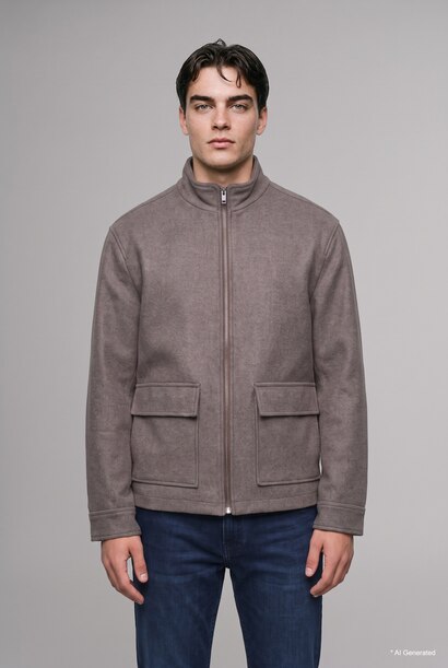 Zipper High Neck Puffer Jacket