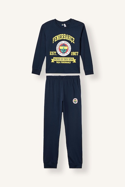 %100 Pamuk 2'li Pijama Takımı Fenerbahçe Baskılı Erkek Çocuk