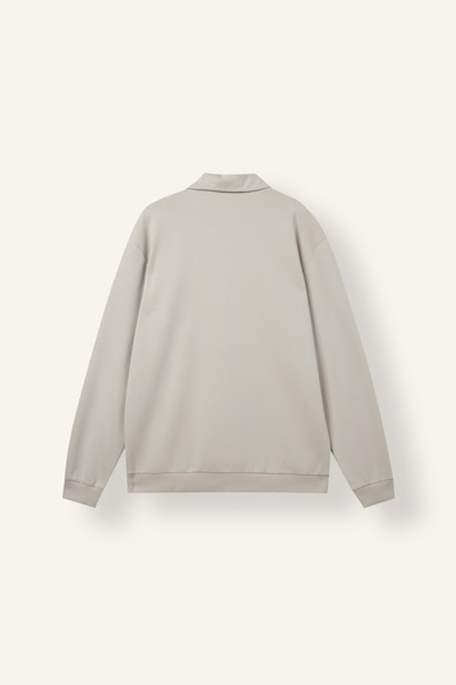 Regular Fit Fermuarlı Polo Basic Sweatshirt