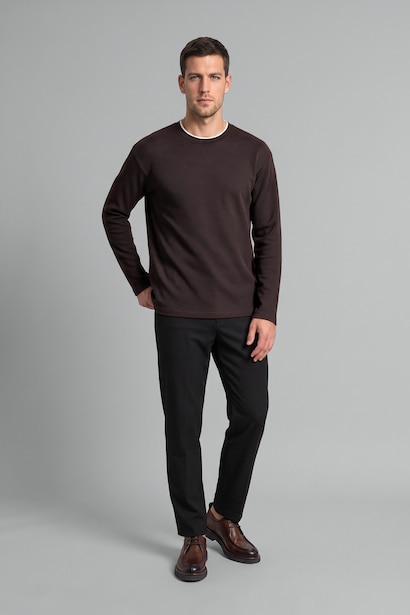 Regular Fit Waffle Knit Basic T-Shirt