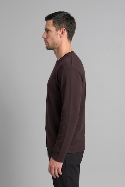 Regular Fit Waffle Knit Basic T-Shirt