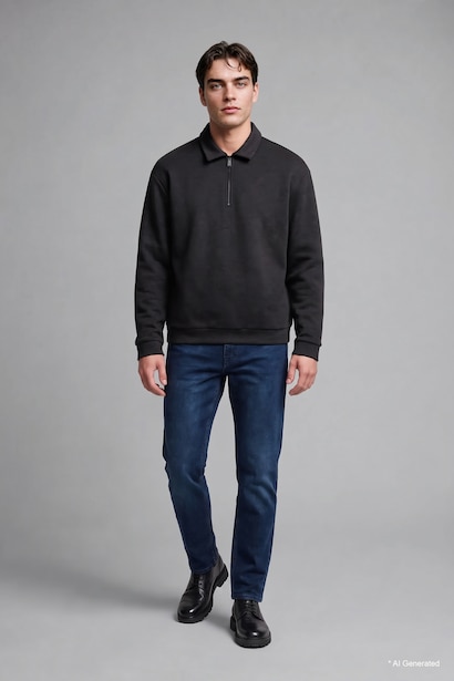 Col Polo Manche Longue Sweat- Shirt