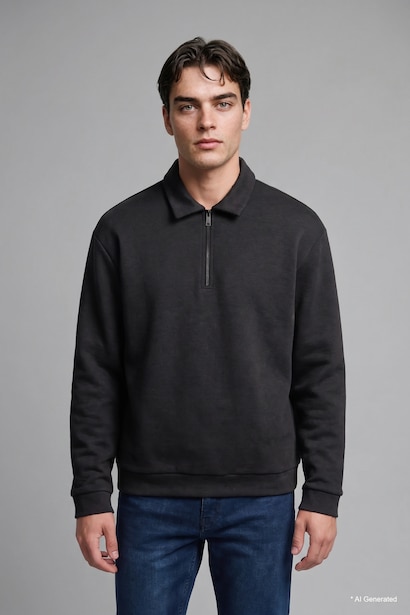 Col Polo Manche Longue Sweat- Shirt