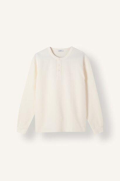 Regular Fit Henley Yaka Basic Tişört