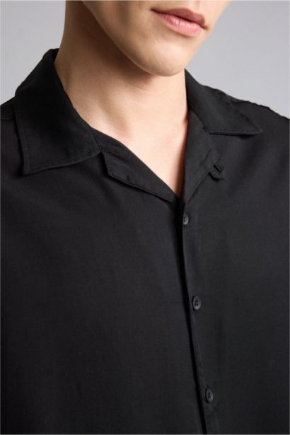 Boxy Fit Kısa Kollu Tencel Gömlek