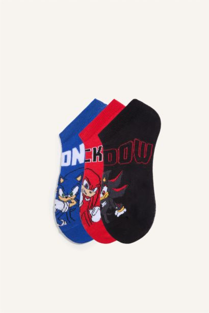 Sonıc The Hedgehog Pamuklu 3'Lü Patik Çorap Erkek Çocuk