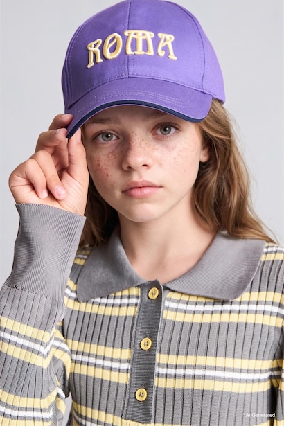 Girl Embroidered Cotton Baseball Cap