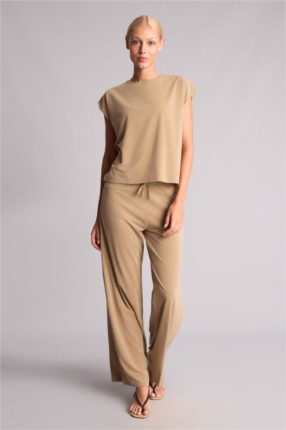 Wide Leg Krep Pantolon