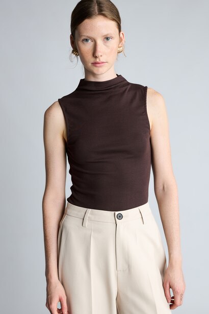Slim Fit Ribbed Basic Top