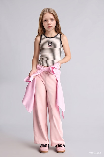 Girl Waist Wide Leg Sweatpants