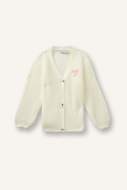 Regular Fit V-Neck Cardigan 3D