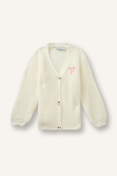 Regular Fit V-Neck Cardigan 3D