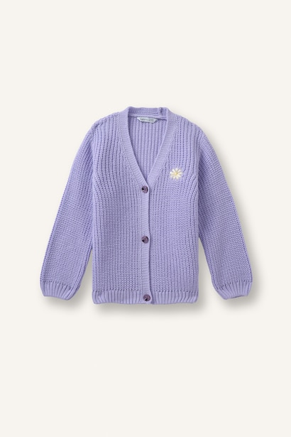 Regular Fit V-Neck Cardigan 3D
