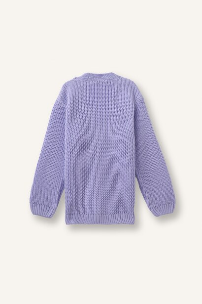 Nakışlı V Yaka Triko Hırka Kız Bebek
