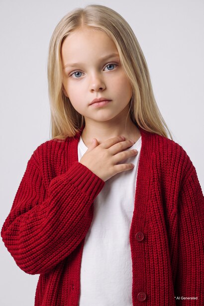 Regular Fit V-Neck Cardigan 3D
