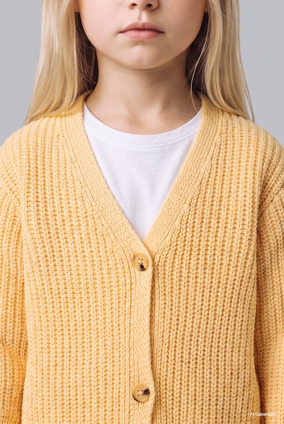 Regular Fit V-Neck Cardigan 3D