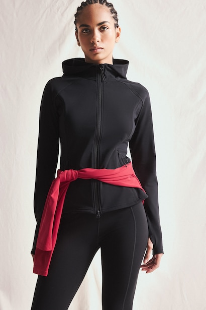 Slim Fit Fermuarlı Kapüşonlu Basic Hırka