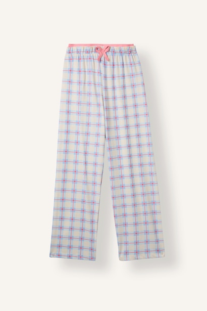 2'li Pijama Takımı Kareli Baskılı Kız Çocuk