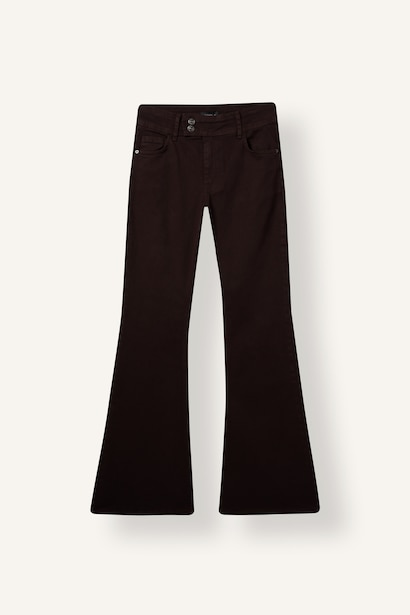 Çift Düğmeli Flare Fit Gabardin Pantolon