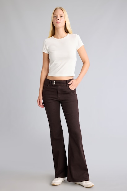 Normal Waist Flare Trousers