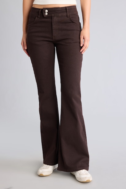 Normal Waist Flare Trousers