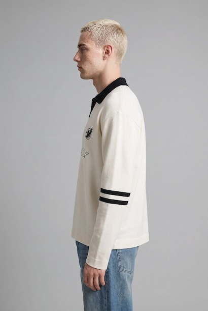 Relaxed Fit Polo Yaka Triko Kazak