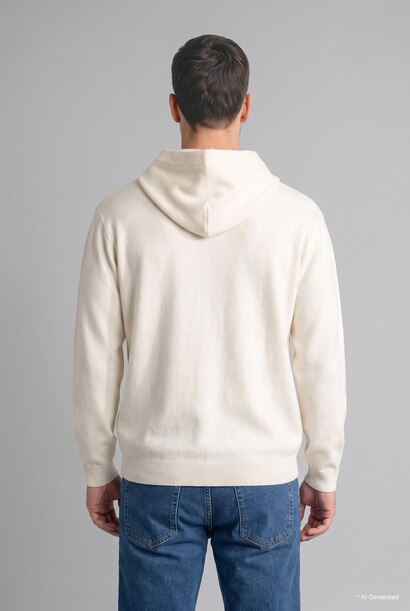 Relaxed Fit Kapüşonlu Triko Basic Kazak