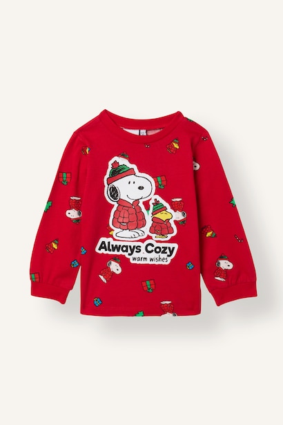 2 piece Regular Fit Snoopy Licensed Knitted Pyjamas