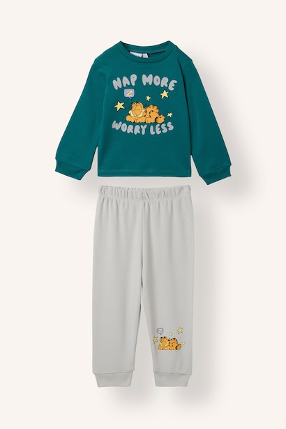 Man 2 piece Regular Fit Crew Neck Garfield Knitted Pyjamas