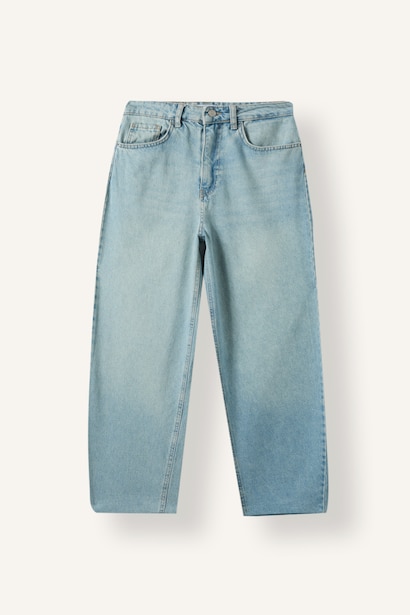 %100 Pamuk Barrel Fit Jean Pantolon