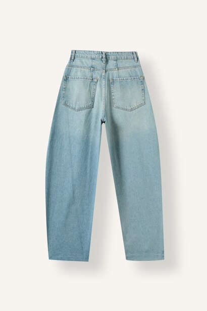 %100 Pamuk Barrel Fit Jean Pantolon