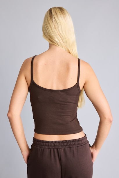Fitted U-Neck Ribbed Camisole Tank Top