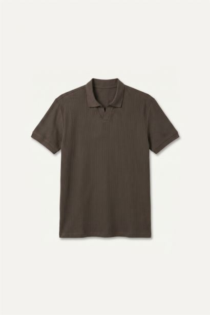 %100 Pamuk Regular Fit Fitilli Polo Tişört