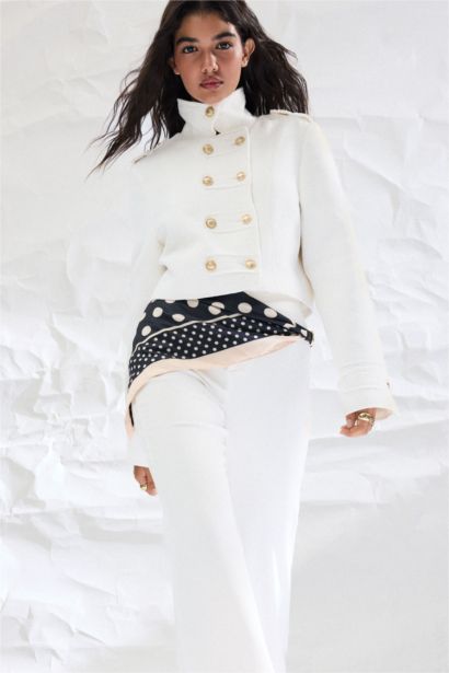 Afra x DeFacto Dik Yaka Tweed Blazer Ceket