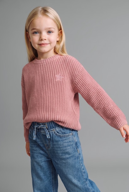 Baby Girl Regular Fit Embroidered Crew Neck Pullover