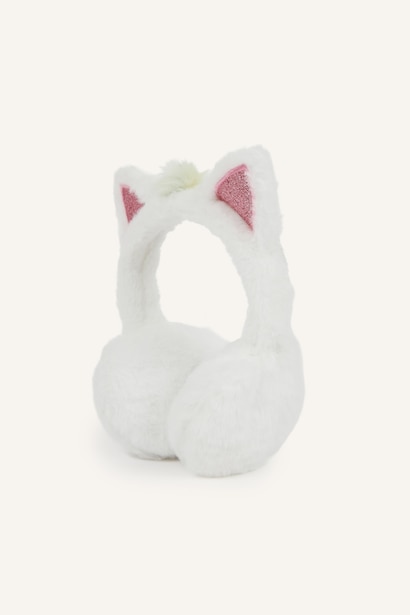 Simli Kedi Kulaklı Peluş Kulaklık Kız Çocuk