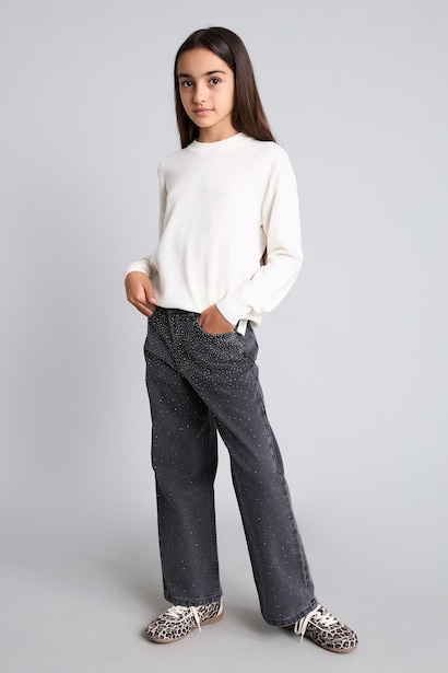 Straight Fit Jean Pantolon Kız Çocuk
