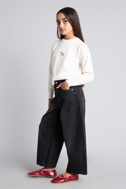 Wide Leg Jean Pantolon Kız Çocuk