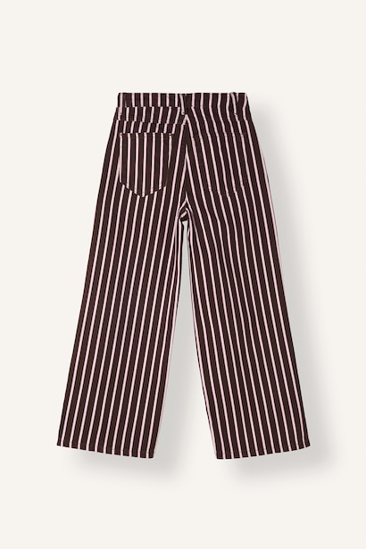 Wide Leg Çizgili Gabardin Pantolon Kız Çocuk