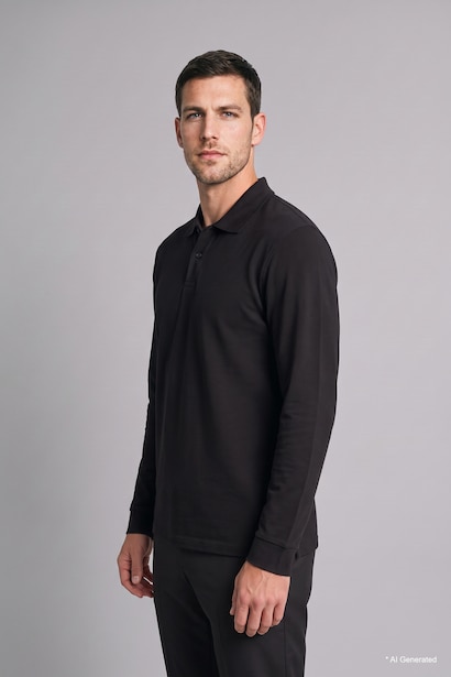 Regular Fit Polo Yaka Basic Sweatshirt
