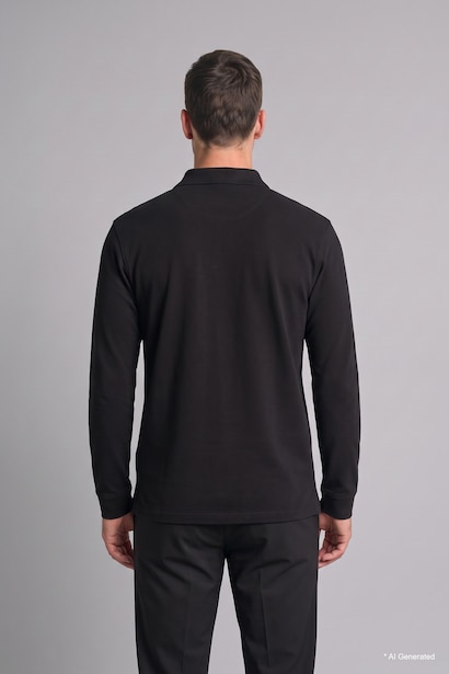 Regular Fit Polo Yaka Basic Sweatshirt