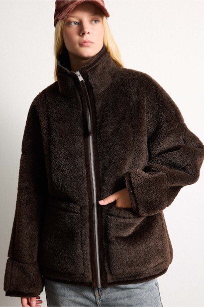 Oversize Fit Faux Leather Jacket Faux Leather Jacket